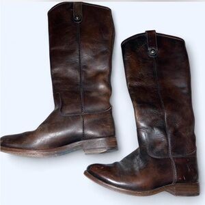 Frye Brown Leather Melissa Tall Boots 5 1/2B